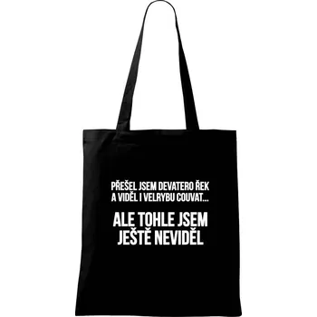 Viděl jsem velrybu couvat - Taška bavlněná - 42 x 38 cm ( Černá )