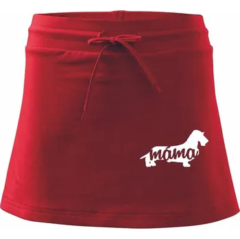 Dámská sukně Jezevčík dlouhosrstý máma obrys - Sportovní sukně - two in one - S ( Červená )