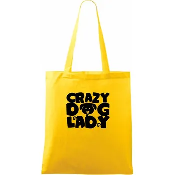 Nákupní taška Crazy dog lady - Taška bavlněná - 42 x 38 cm ( Žlutá )