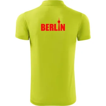 Pánská košile Berlin nápis věž Berliner Fernsehturm - Polokošile Victory sportovní (dresovina) - 2XL ( Limetková )