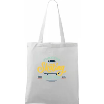 Nákupní taška Forever skateing on the road - Taška bavlněná - 42 x 38 cm ( Bílá )