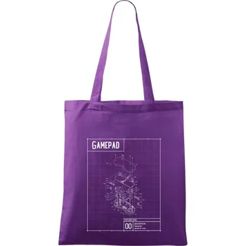 Nákres Gamepad rozebraný - Taška bavlněná - 42 x 38 cm ( Fialová )