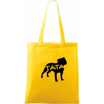 Stafordširský bullteriér táta obrys - Taška bavlněná - 42 x 38 cm ( Žlutá )