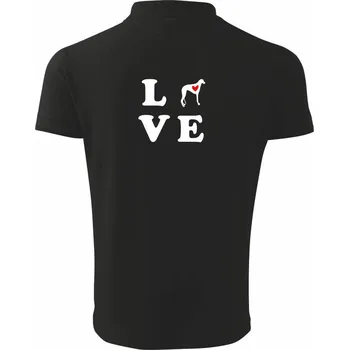 Pánská košile Chrt love - Polokošile pánská Pique Polo 203 - 4XL ( Černá )