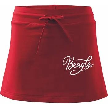 Dámská sukně Beagle - nápis okrasný - Sportovní sukně - two in one - M ( Červená )