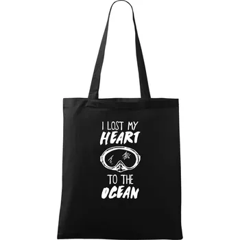 Nákupní taška I lost my heart to the ocean - Taška bavlněná - 42 x 38 cm ( Černá )