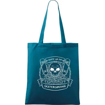 Ride or die skateboarding lebka - Taška bavlněná - 42 x 38 cm ( Petrolejová )