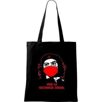 Viva la distancia social - Taška bavlněná - 42 x 38 cm ( Černá )