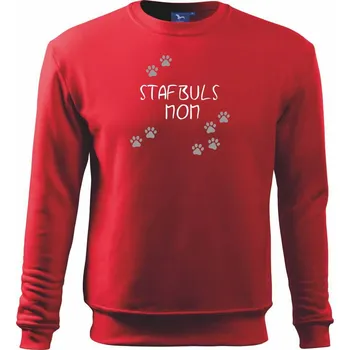 Stafbuls mom (Stafordširský bulteriér) (Reflexní tlapky) - Mikina Essential dětská - 158 cm/12 let ( Červená )