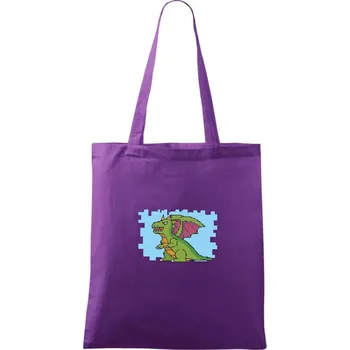 Gamer - stará hra - drak - Taška bavlněná - 42 x 38 cm ( Fialová )