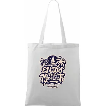Nákupní taška Enjoy the moment - Taška bavlněná - 42 x 38 cm ( Bílá )