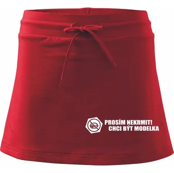 Dámská sukně Prosím nekrmit! - Sportovní sukně - two in one - XL ( Červená )