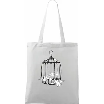 Origami klícka - Taška bavlněná - 42 x 38 cm ( Bílá )