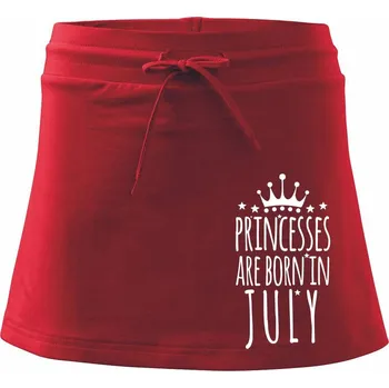 Dámská sukně Princesses are born in July - Sportovní sukně - two in one - S ( Červená )