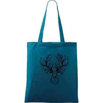 Jelen ilustrace - Taška bavlněná - 42 x 38 cm ( Petrolejová )