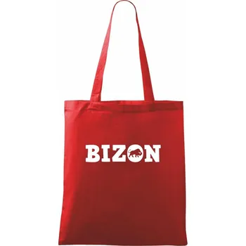 Bizon nápis - Taška bavlněná - 42 x 38 cm ( Červená )