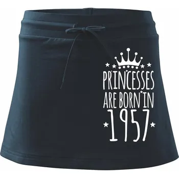 Dámská sukně Princesses are born in 1957 - Sportovní sukně - two in one - XL ( Námořní modrá (velmi tmavá - téměř černá) )
