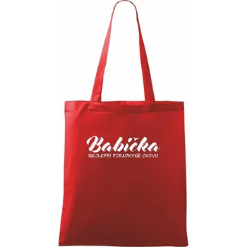 Nákupní taška Babička - nejlepší poradkyně chovu - Taška bavlněná - 42 x 38 cm ( Červená )