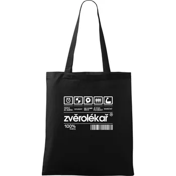 Nákupní taška Čárový kód zvěrolékař, zvěrolékařka - Taška bavlněná - 42 x 38 cm ( Černá )