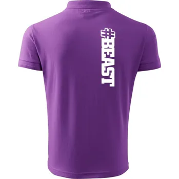 Pánská košile Beast hashtag - Polokošile pánská Pique Polo 203 - 2XL ( Fialová )
