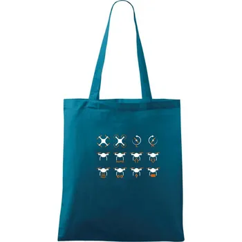 Dron abeceda - Taška bavlněná - 42 x 38 cm ( Petrolejová )