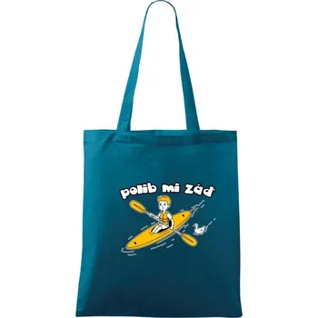 Polib mi záď - Taška bavlněná - 42 x 38 cm ( Petrolejová )