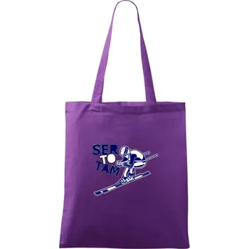 Nákupní taška Lyžař ser to tam - Taška bavlněná - 42 x 38 cm ( Fialová )