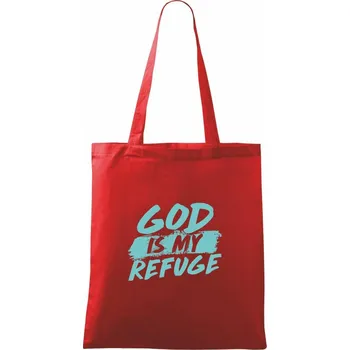 GOD IS MY REFUGE - Taška bavlněná - 42 x 38 cm ( Červená )