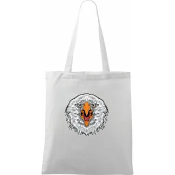 Nákupní taška Hlava rozzlobeného orla - Taška bavlněná - 42 x 38 cm ( Bílá )