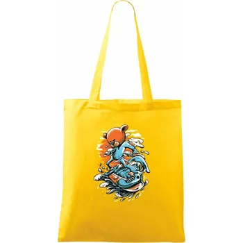 Snowboard medvěd - Taška bavlněná - 42 x 38 cm ( Žlutá )