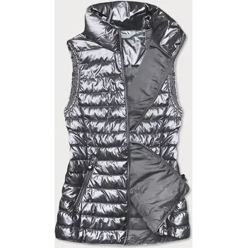 Dámská vesta Šedá metalická dámská vesta (M20-6806-61) odstíny šedé S (36)