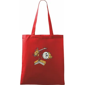 Nákupní taška Rozbitá kapela - Taška bavlněná - 42 x 38 cm ( Červená )