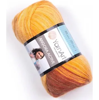 Příze YarnArt Příze Yarn Art Angora active 844 hnědo-žlutá