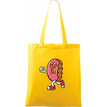 Nakousnutý donut - Taška bavlněná - 42 x 38 cm ( Žlutá )