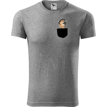 Žirafa v kapse - Viper FIT - Pánské zůžené tričko - XL ( Tmavě šedý melír )