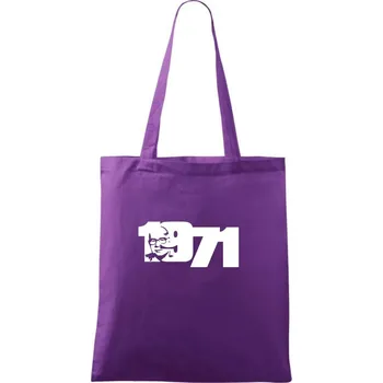 Husákovo dítě - 1971 - Taška bavlněná - 42 x 38 cm ( Fialová )