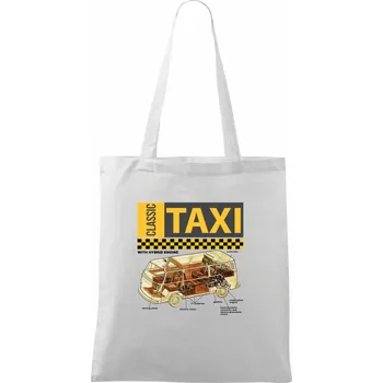 Nákupní taška Classic taxi - Taška bavlněná - 42 x 38 cm ( Bílá )
