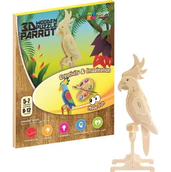 3D puzzle NiXiM 3D papoušek