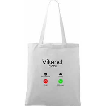 Víkend volá - Taška bavlněná - 42 x 38 cm ( Bílá )