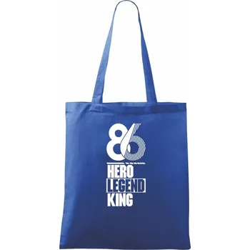 Nákupní taška Hero, Legend, King x Queen 1986 - Taška bavlněná - 42 x 38 cm ( Královská modrá )