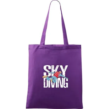 Skydiving nápis - Taška bavlněná - 42 x 38 cm ( Fialová )