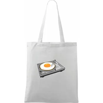 Gramofon vejce - Taška bavlněná - 42 x 38 cm ( Bílá )