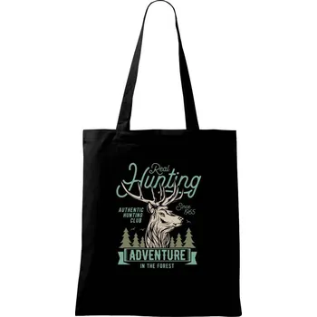 Nákupní taška Real Hunting in the Forest - Taška bavlněná - 42 x 38 cm ( Černá )