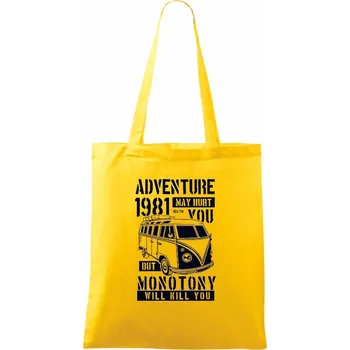 Adventure May Hurt You - Taška bavlněná - 42 x 38 cm ( Žlutá )