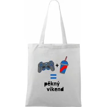 Pěkný víkend - Taška bavlněná - 42 x 38 cm ( Bílá )