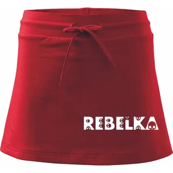 Dámská sukně Rebelka - lebky - Sportovní sukně - two in one - S ( Červená )