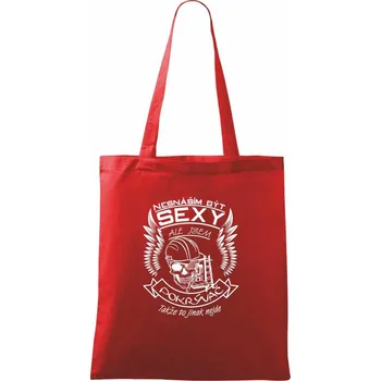 Nákupní taška Nesnáším být sexy - pokrývač - Taška bavlněná - 42 x 38 cm ( Červená )