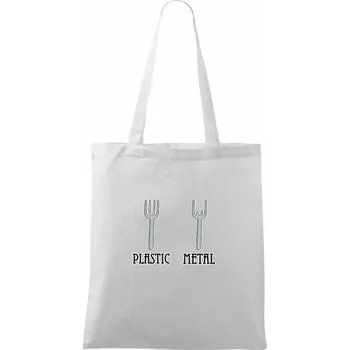 Plastic Metal - Taška bavlněná - 42 x 38 cm ( Bílá )