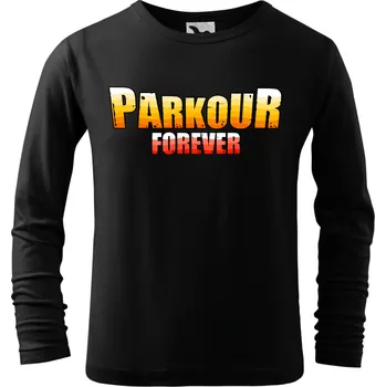 Dětské tričko Parkour Forever s dlouhým rukávem černé