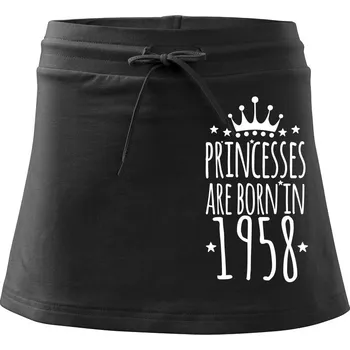 Dámské oblečení Princesses are born in 1958 - Sportovní sukně - two in one - XS ( Černá )